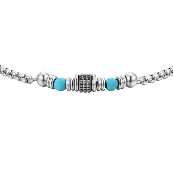 MEN'S STEEL BRACELET TURQUOISE STONES