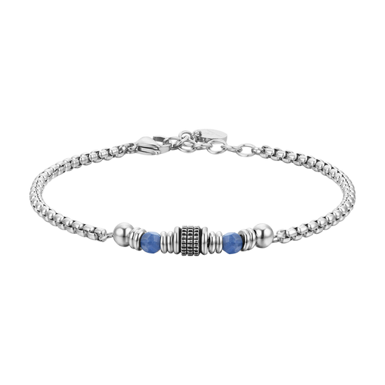 BLUE SODALITE STEEL MEN'S BRACELET