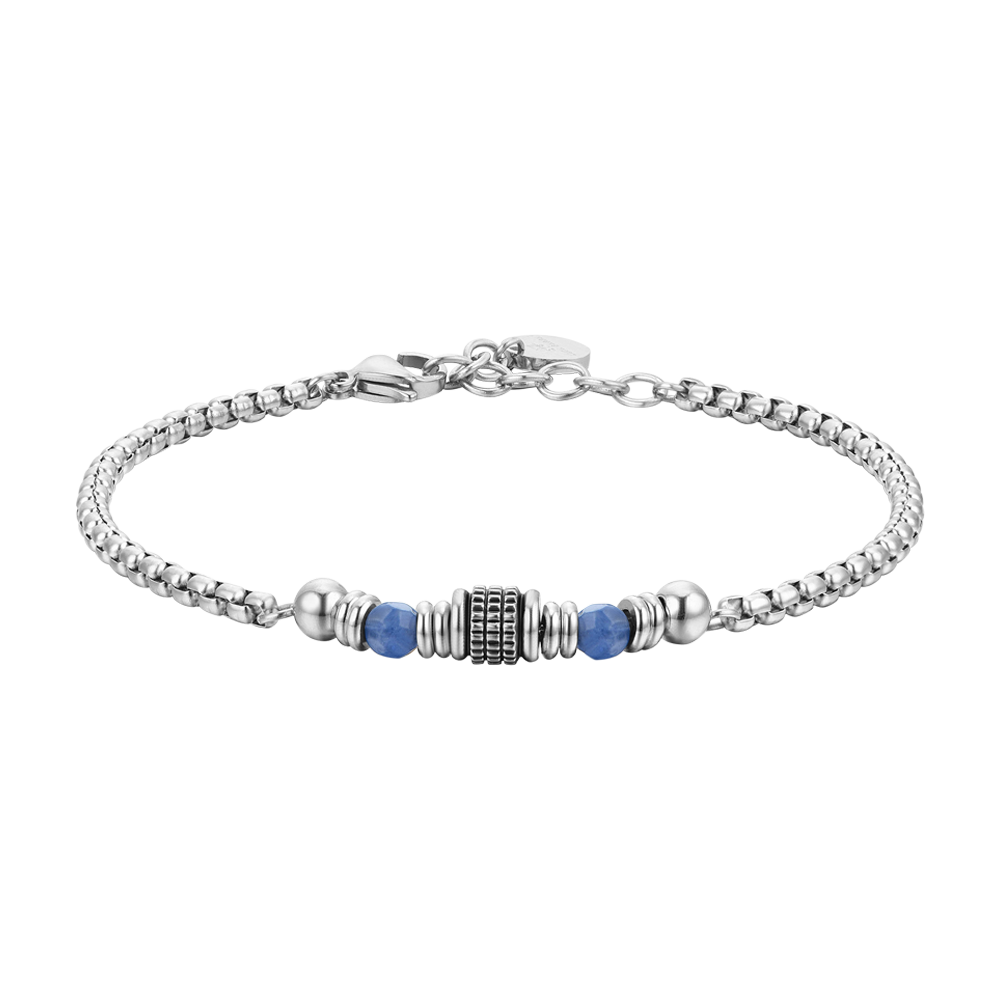 BLUE SODALITE STEEL MEN'S BRACELET