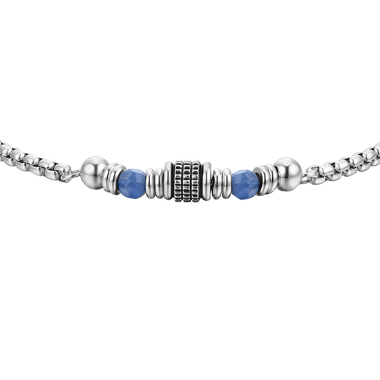 BLUE SODALITE STEEL MEN'S BRACELET