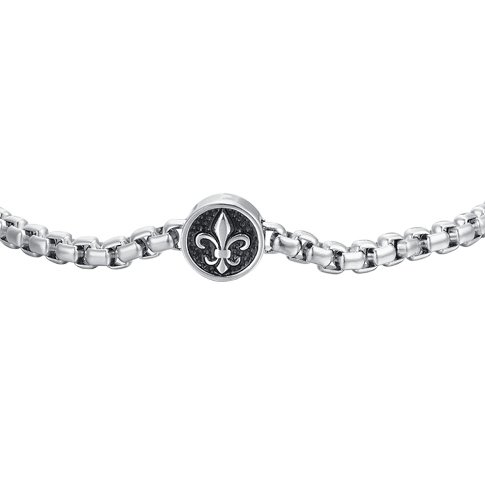 STEEL MEN'S BRACELET WITH LILY