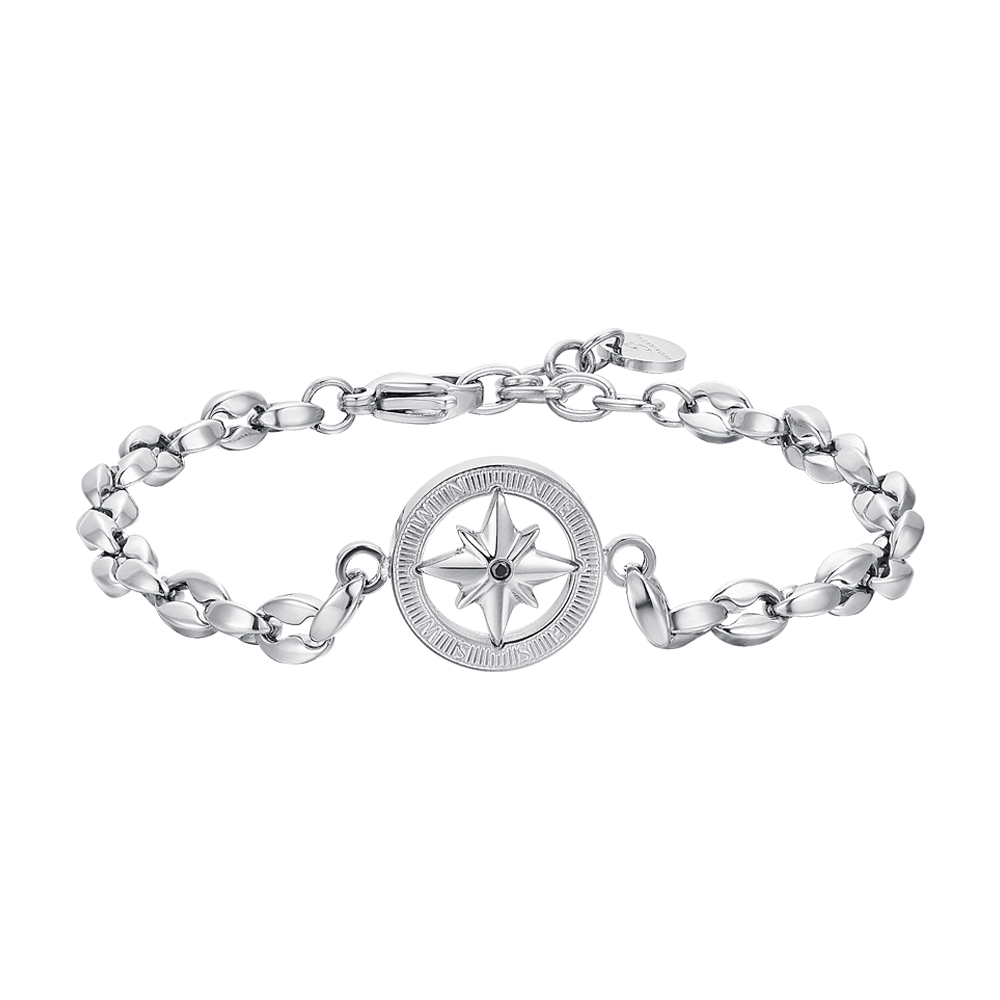 STEEL MEN'S BRACELET WITH COMPASS ROSE