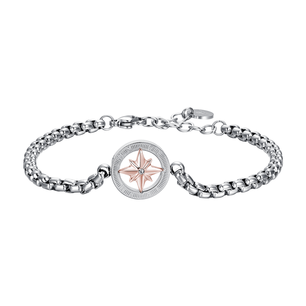 STEEL MEN'S WIND ROSE IP ROSE BRACELET