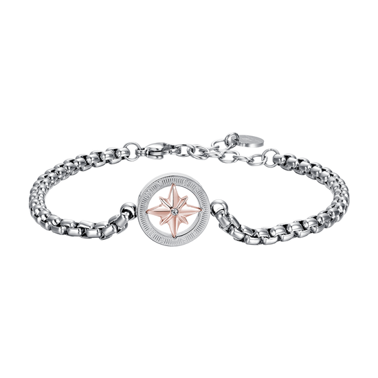 STEEL MEN'S WIND ROSE IP ROSE BRACELET