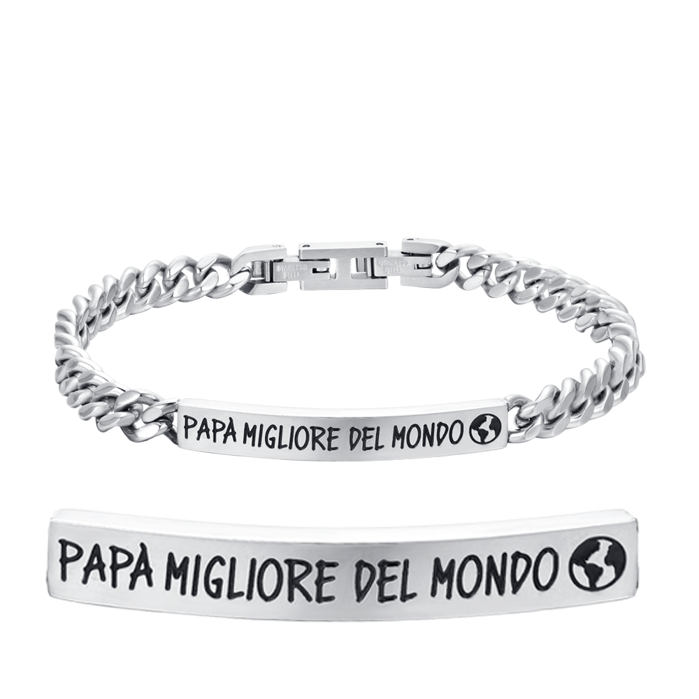 STEEL MEN'S BRACELET BEST DAD IN THE WORLD