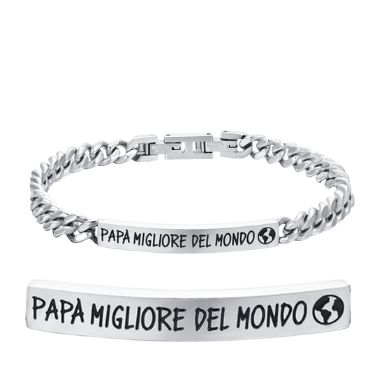 STEEL MEN'S BRACELET BEST DAD IN THE WORLD