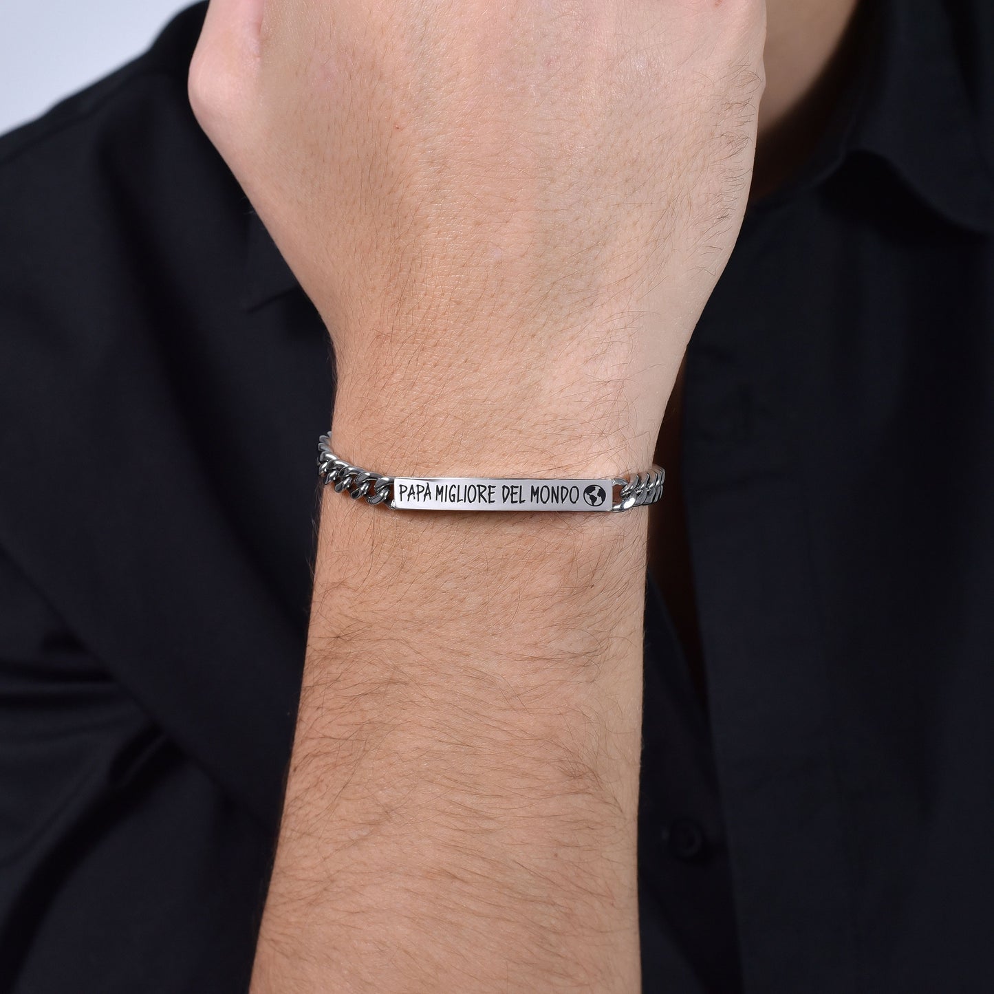 WORLD'S BEST STEEL DAD MEN'S BRACELET Luca Barra