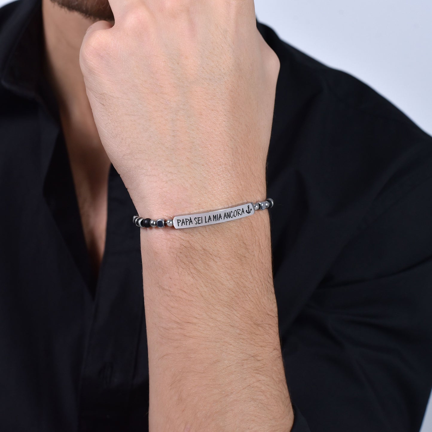 STEEL MEN'S BRACELET DAD YOU ARE MY ANCHOR Luca Barra