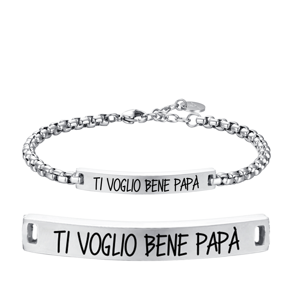 MEN'S BRACELET IN STEEL I LOVE YOU PAPA' Luca Barra