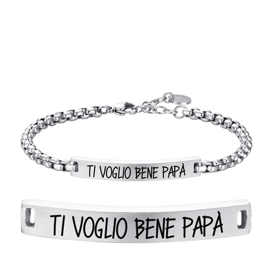 MEN'S BRACELET IN STEEL I LOVE YOU PAPA' Luca Barra