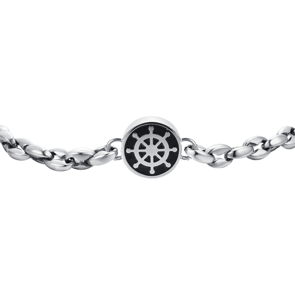 STEEL MEN'S BRACELET WITH RUDDER