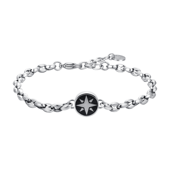 STEEL MEN'S BRACELET WITH COMPASS ROSE