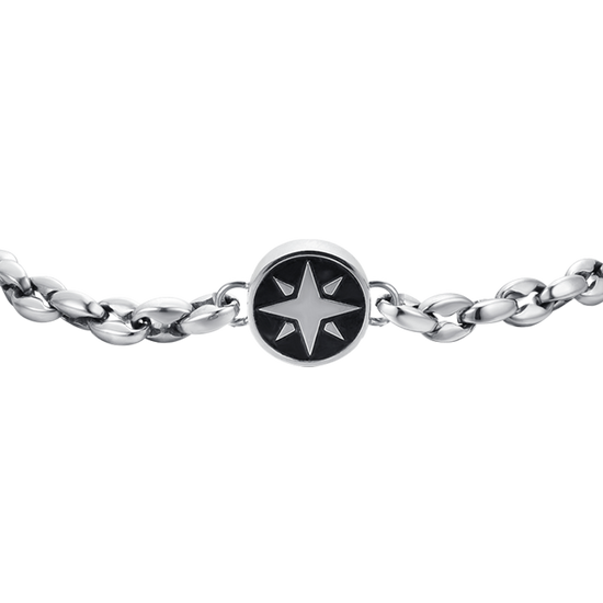 STEEL MEN'S BRACELET WITH COMPASS ROSE