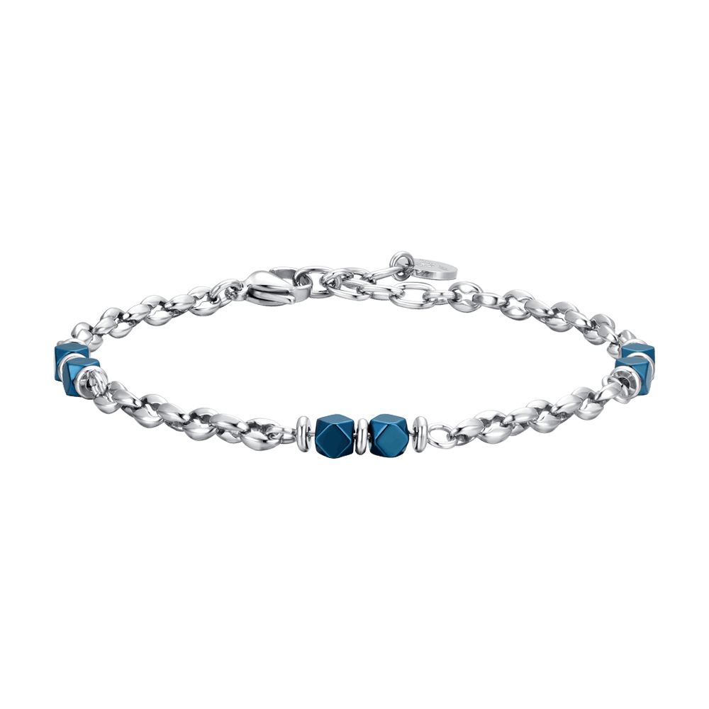 BLUE HEMATITE STEEL MEN'S BRACELET