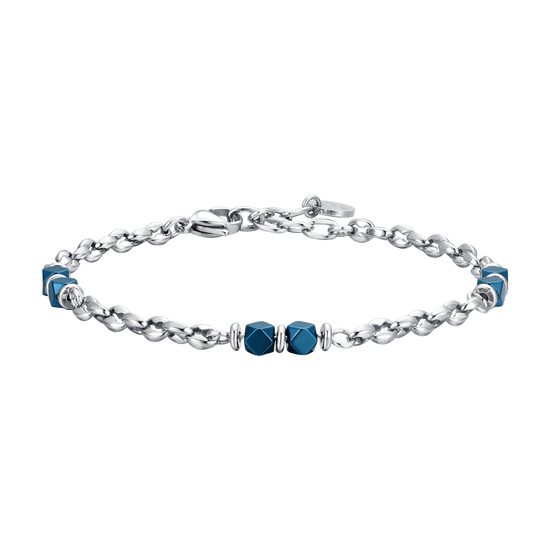 BLUE HEMATITE STEEL MEN'S BRACELET