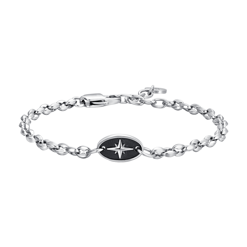 men's steel bracelet with wind rose Luca Barra