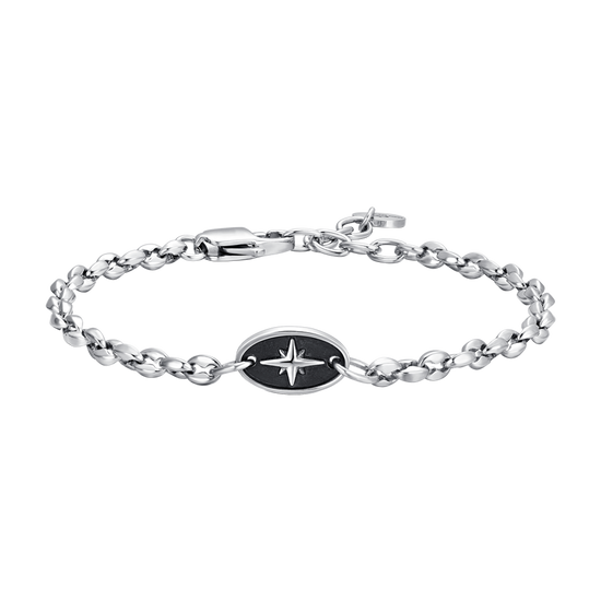 STEEL MEN'S BRACELET WITH COMPASS ROSE