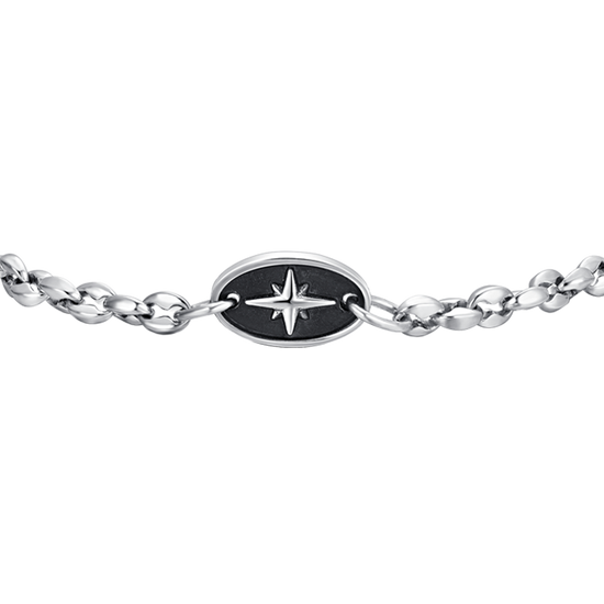 STEEL MEN'S BRACELET WITH COMPASS ROSE