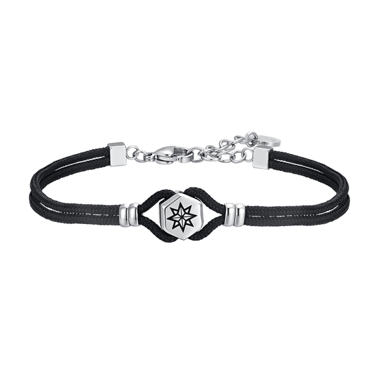 BLACK ROPE AND COMPASS ROSE MEN'S BRACELET