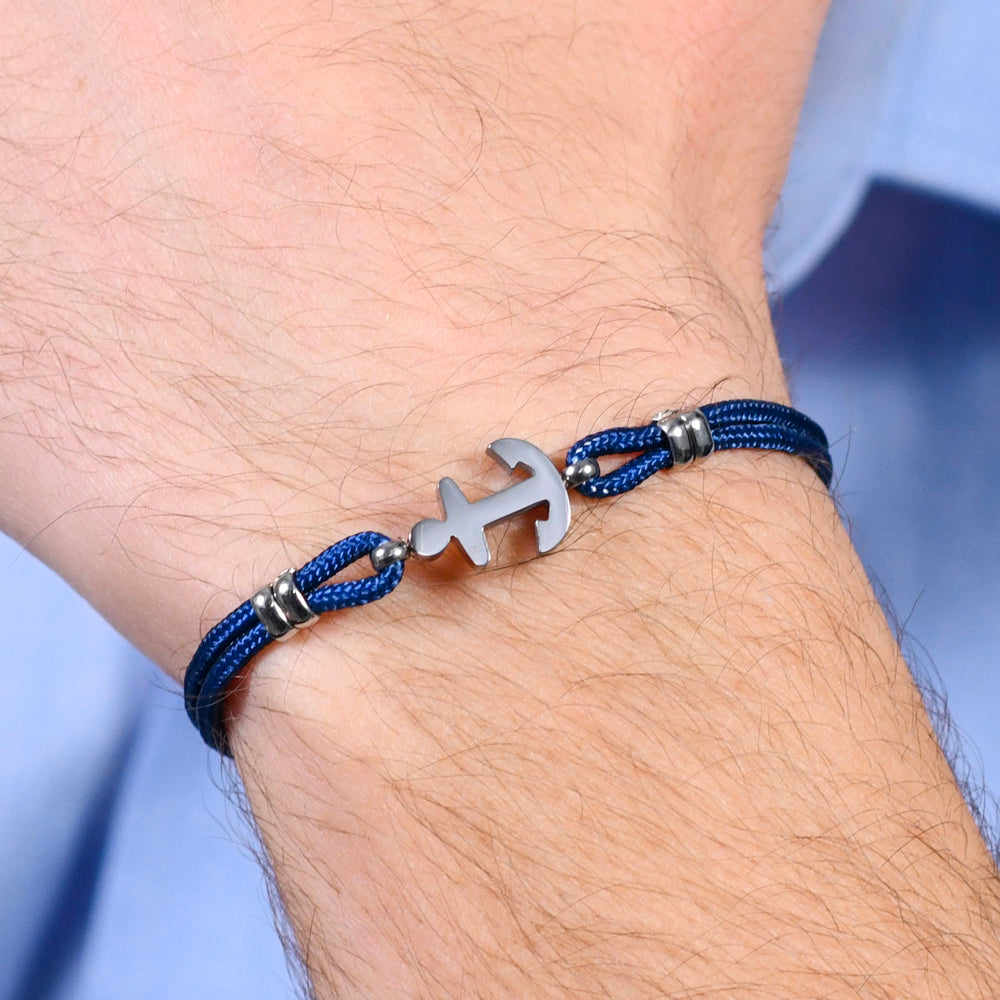 BLUE ROPE MAN BRACELET AND ANCHOR