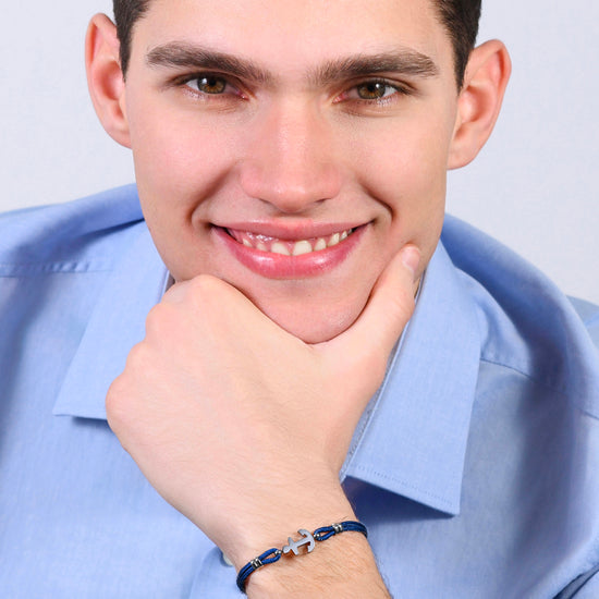 BLUE ROPE MAN BRACELET AND ANCHOR