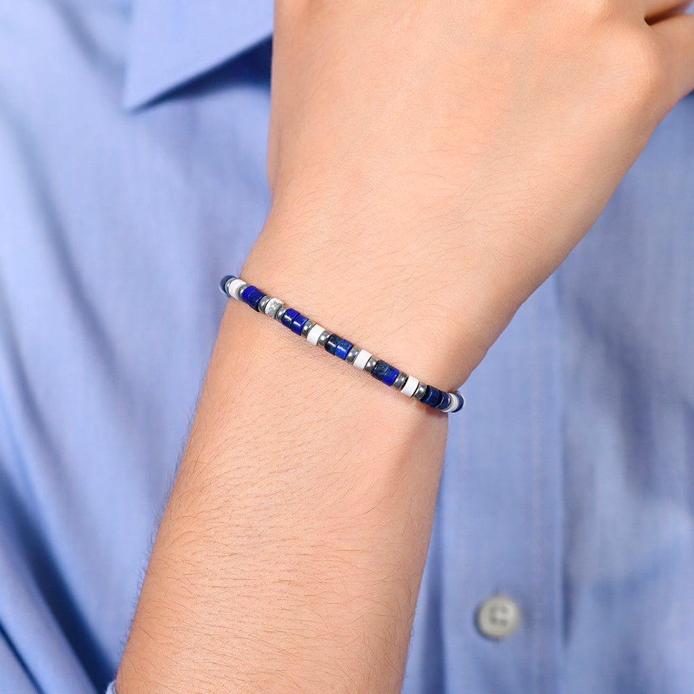 LAPIS STONES STEEL MEN'S BRACELET