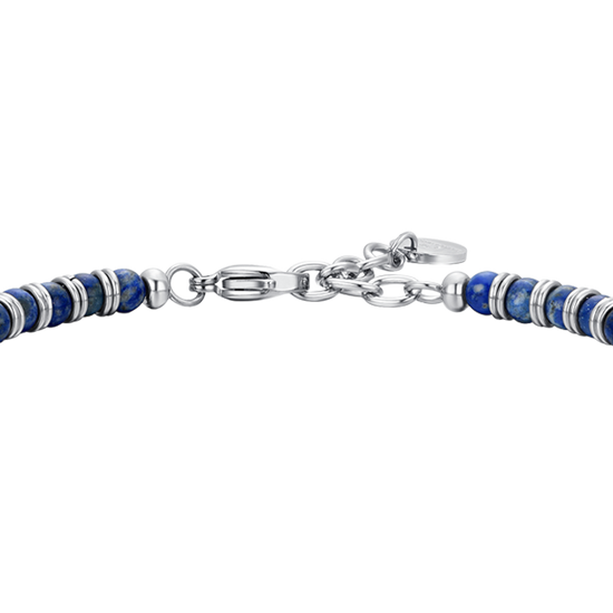 STEEL MEN'S BRACELET LAPIS STONES AND STEEL ELEMENTS