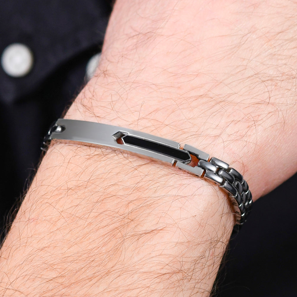 BLACK IP ELEMENT STEEL MEN'S BRACELET