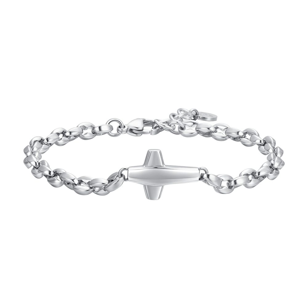 men's steel bracelet with cross Luca Barra