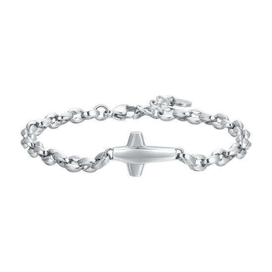 men's steel bracelet with cross Luca Barra