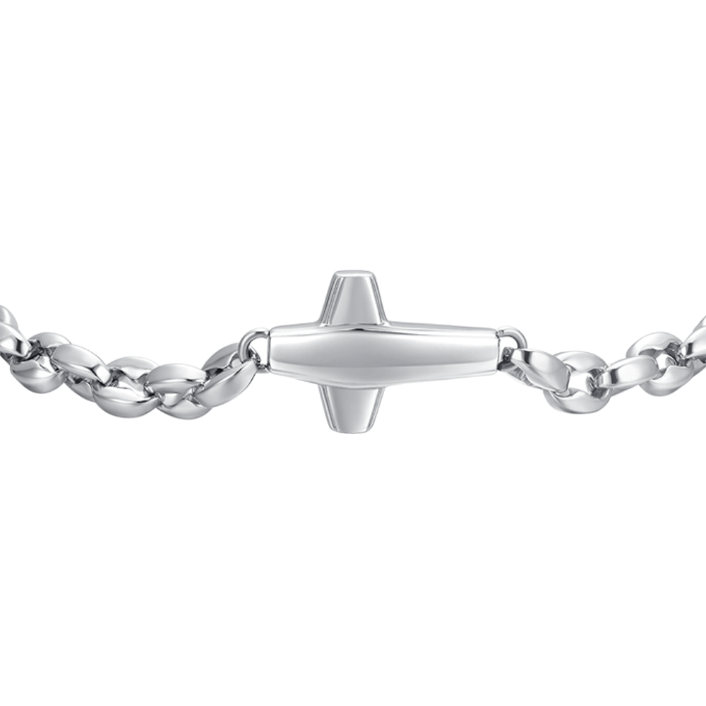 men's steel bracelet with cross Luca Barra