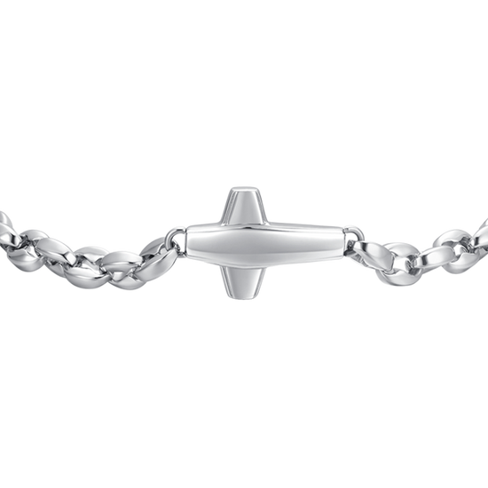 men's steel bracelet with cross Luca Barra