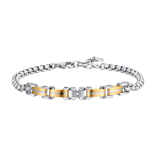 MEN'S BRACELET IN STEEL AND STEEL ELEMENTS IP GOLD Luca Barra