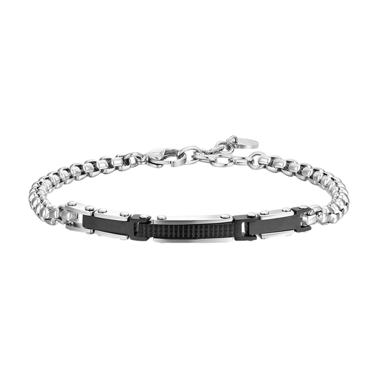 STEEL MEN'S BRACELET AND STEEL IP BLACK ELEMENTS