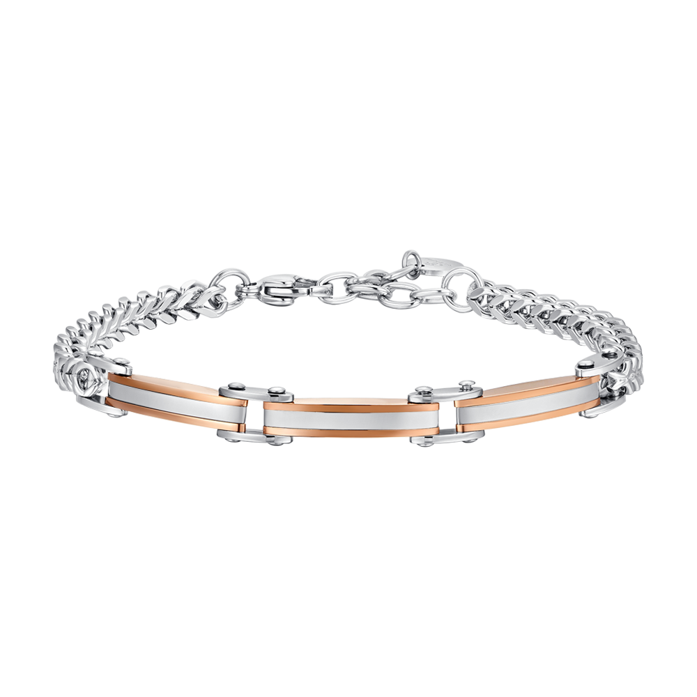 MEN'S STEEL ELEMENTS IP ROSE GOLD BRACELET Luca Barra