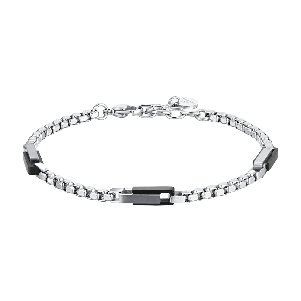 MEN'S BRACELET IN STEEL ELEMENTS IP BLACK Luca Barra