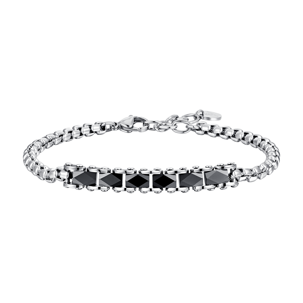 STEEL MEN'S BRACELET CENTRAL ELEMENTS