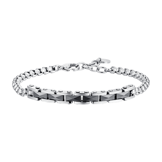 MAN'S BRACELET IN STEEL WITH CENTRAL ELEMENTS Luca Barra