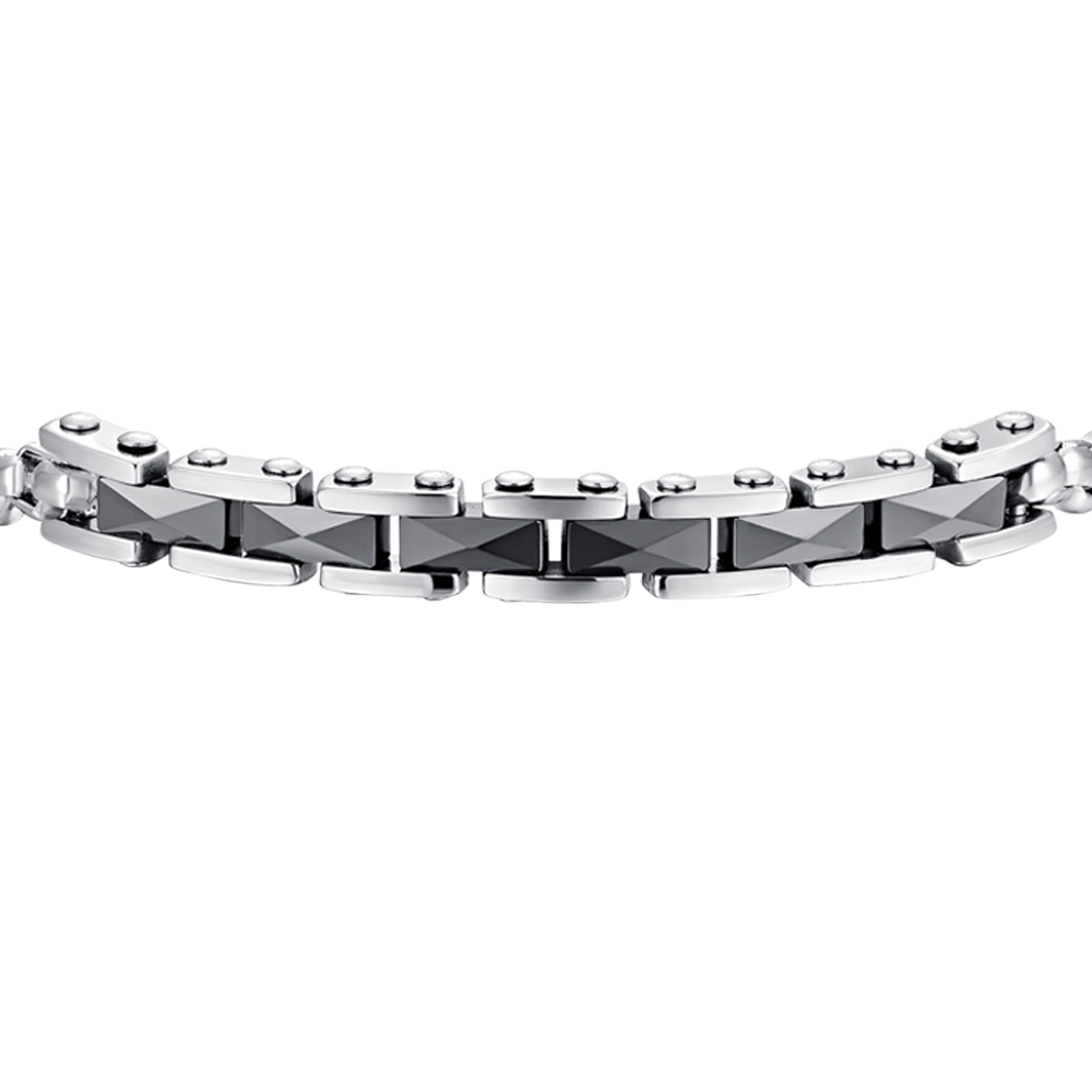 MAN'S BRACELET IN STEEL WITH CENTRAL ELEMENTS Luca Barra