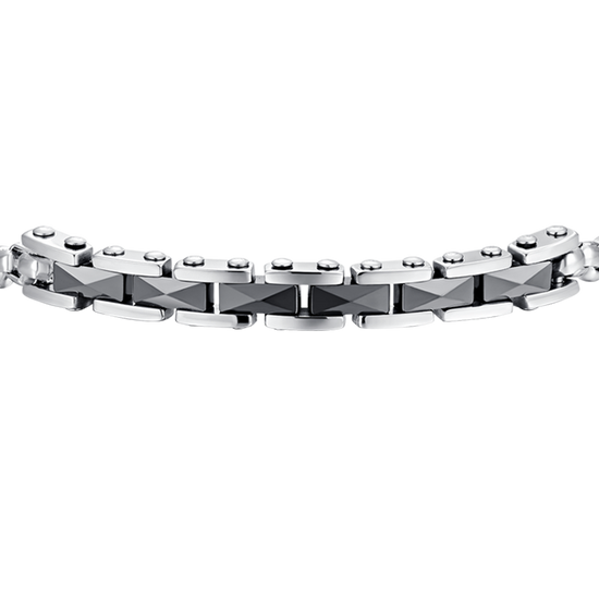 MAN'S BRACELET IN STEEL WITH CENTRAL ELEMENTS Luca Barra