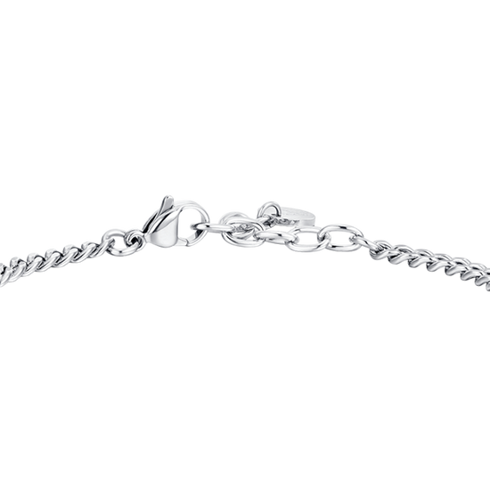 MEN'S BRACELET IN IP BLACK CROSS STEEL AND WHITE ZIRCON Luca Barra