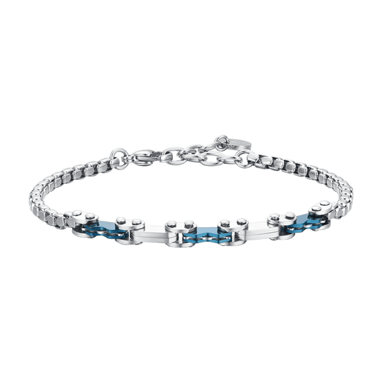 BRACCIALE UOMO IN ACCIAIO CON ELEMENTI IP BLU