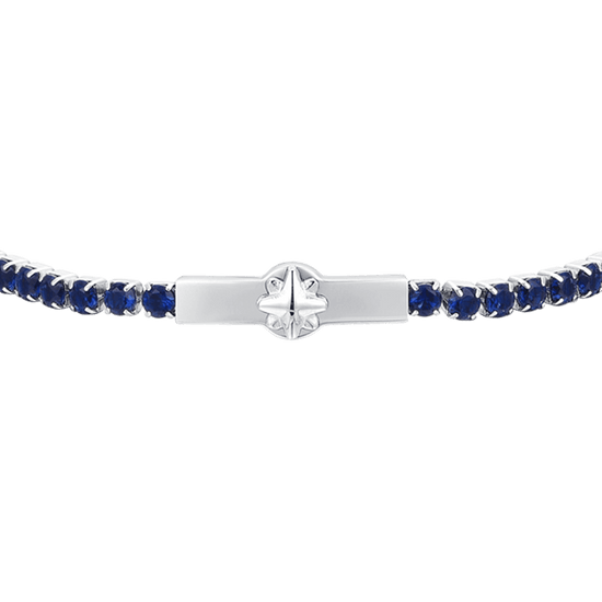 BRACCIALE TENNIS UOMO ROSA DEI VENTI E ZIRCONI BLU