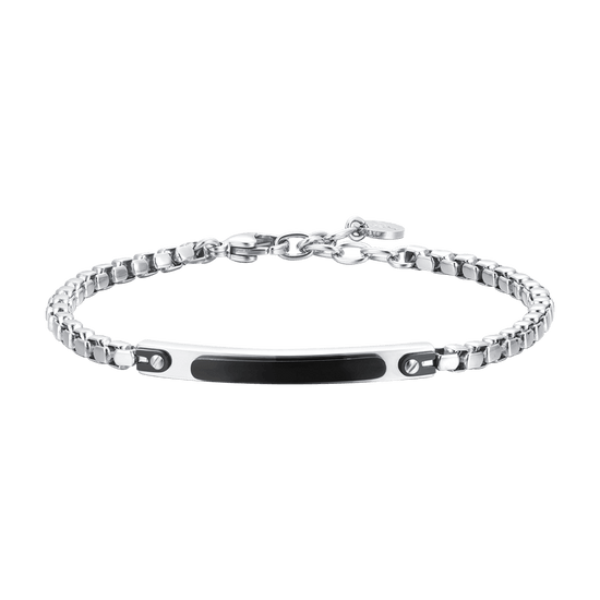 BRACCIALE UOMO IN ACCIAIO PIASTRA IP BLACK