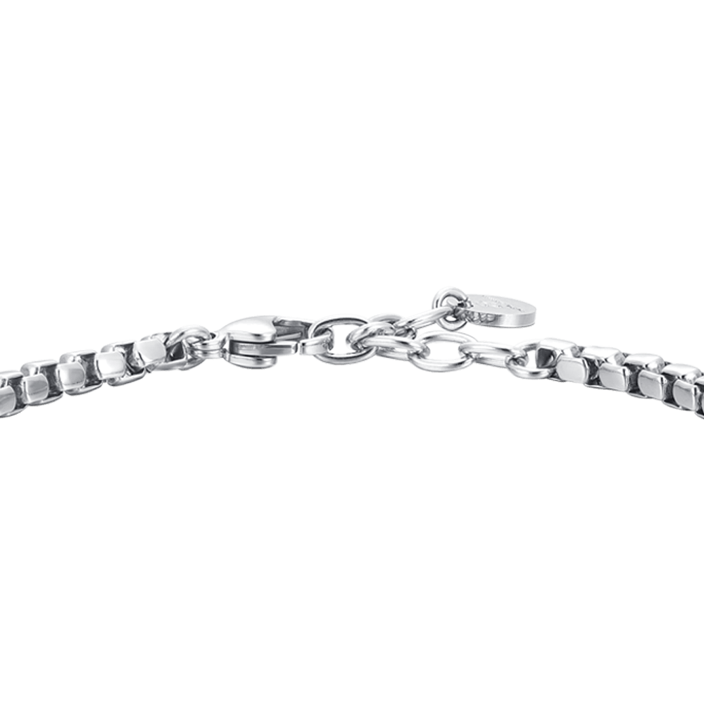 STEEL MEN'S BRACELET WITH IP ROSE PLATE