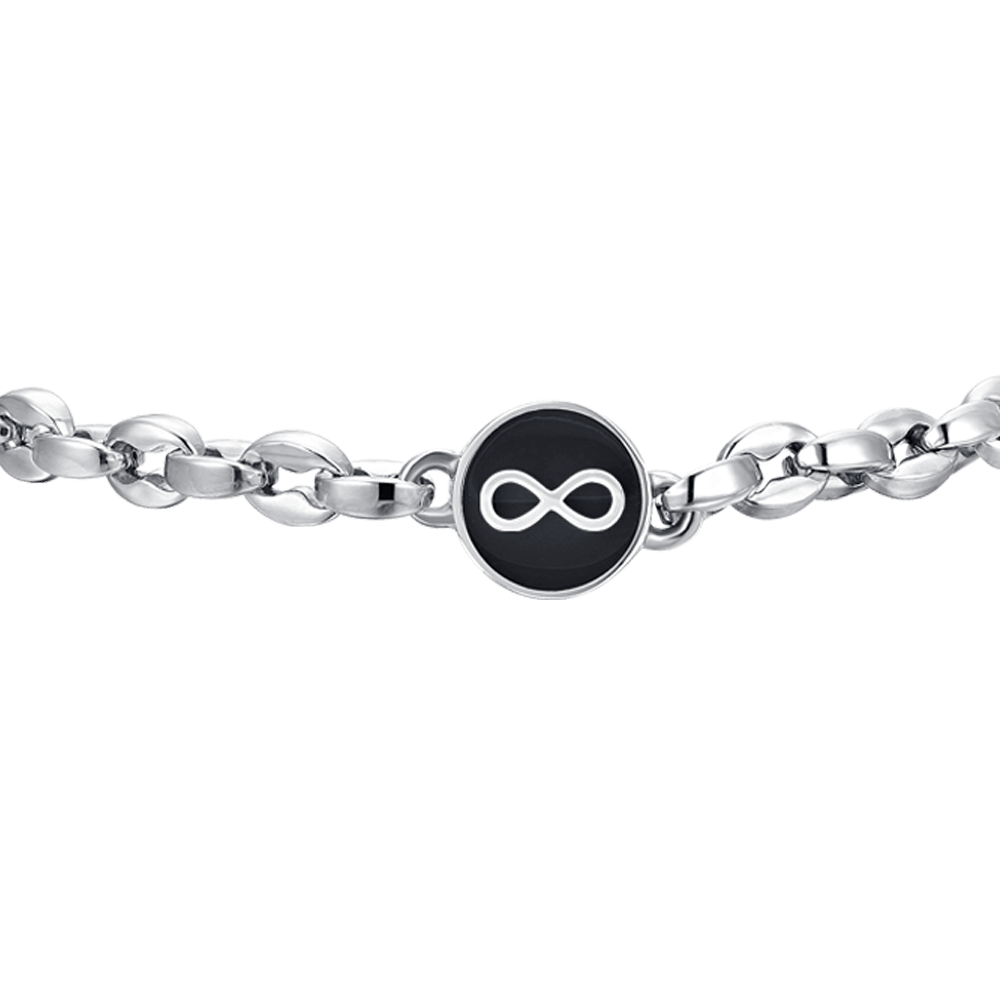 BRACCIALE UOMO IN ACCIAIO CON INFINITO