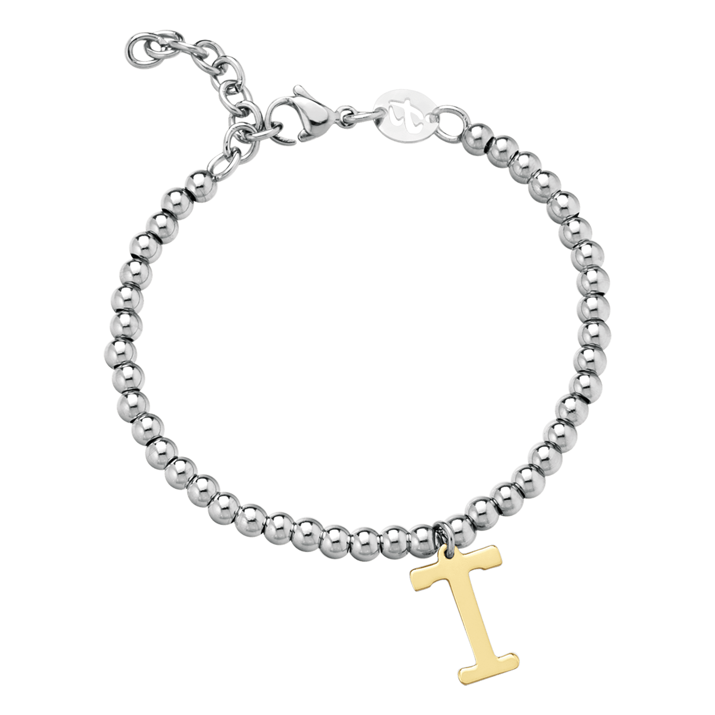 WOMEN'S STEEL SHOT PEENED BRACELET WITH LETTER T