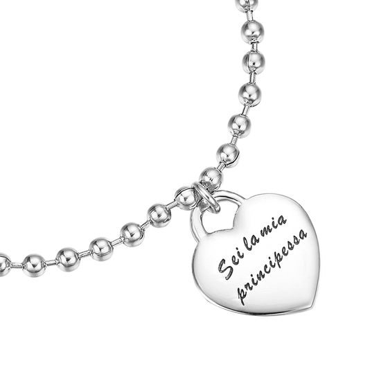 STEEL BRACELET WITH METAL PENDANT "YOU ARE MY PRINCESS"