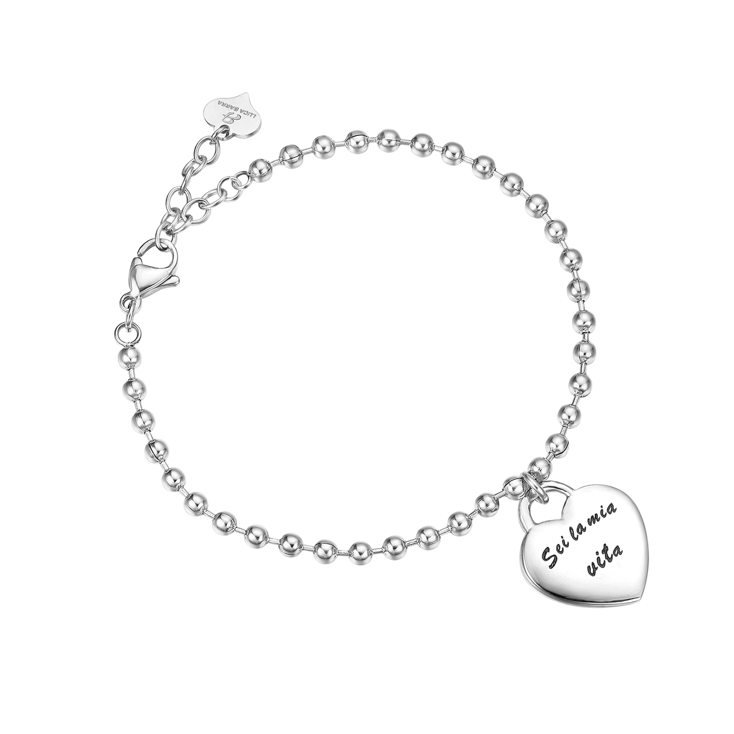 STEEL BRACELET WITH METAL PENDANT "YOU ARE MY LIFE" Luca Barra