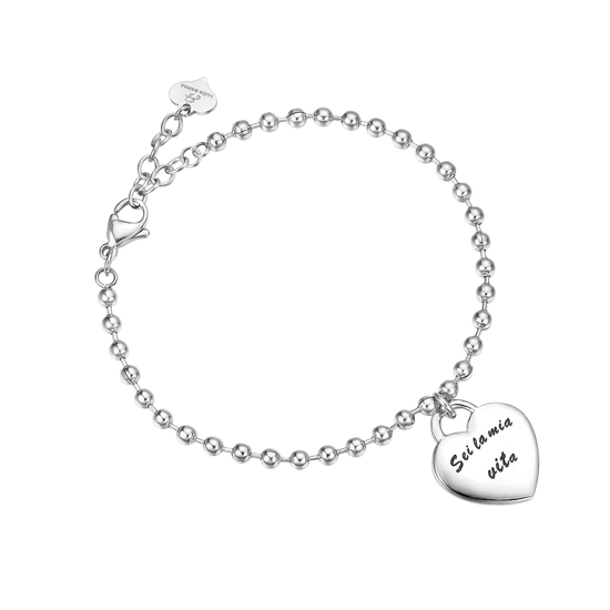 STEEL BRACELET WITH METAL PENDANT "YOU ARE MY LIFE"